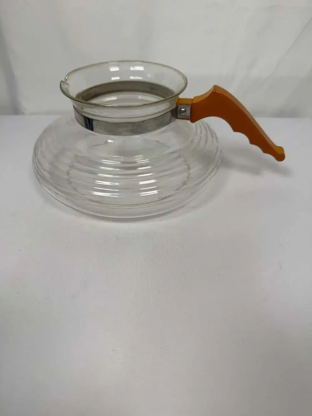 Vintage Filtron Ribbed Glass Coffee Carafe with Bakelite Handle
